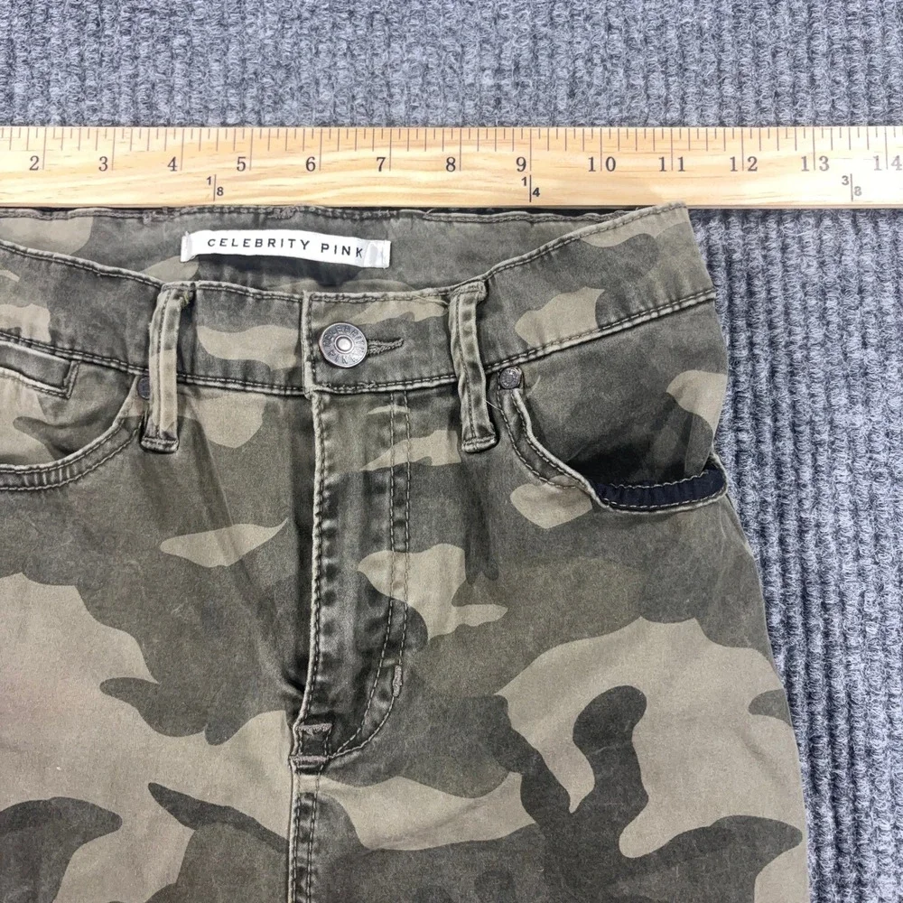Celebrity Pink Skinny Jeans Womens 3/26 Green Camo High Rise Ankle CJ21386P1850